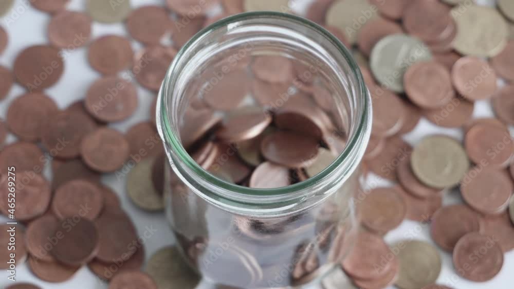 4k. Save money and account banking for finance concept, Coin in bottle 4k. Save money and account banking for finance concept, Coin in bottle
