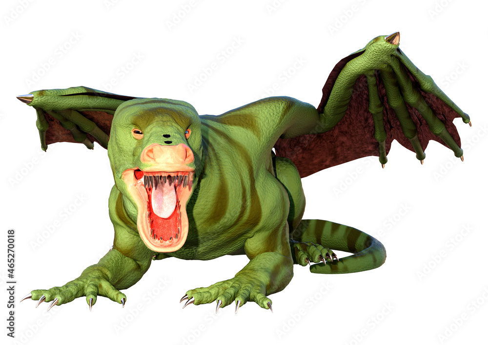 Fototapeta premium 3D Rendering Fairy Tale Dragon on White