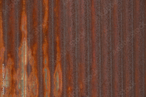 Steel rusted surface on galvanized sheet.