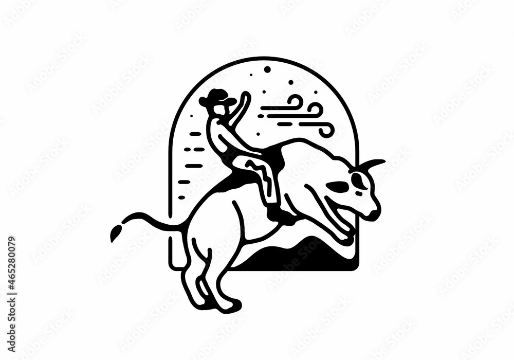 Wild Rodeo line art illustration Wild Rodeo line art illustration