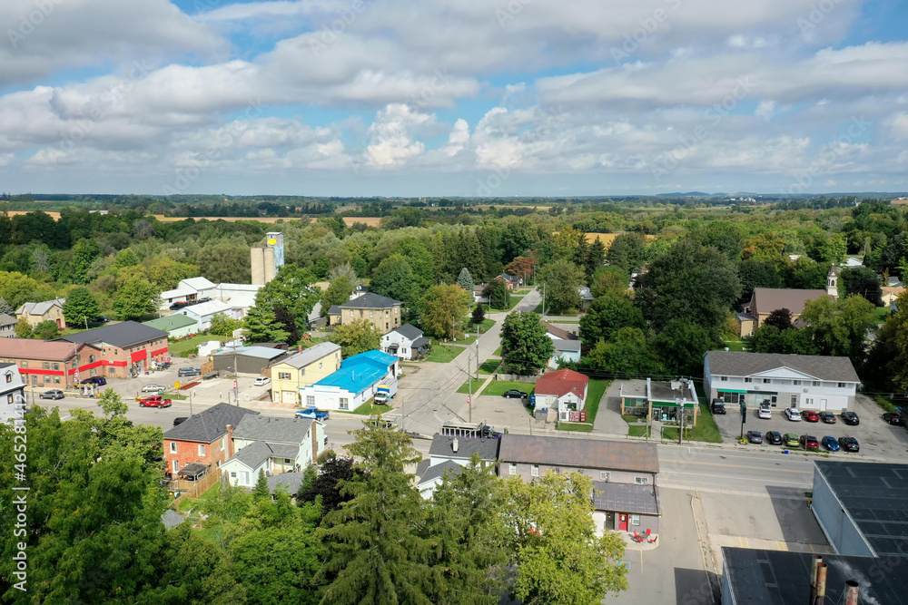 Obraz premium Aerial of Plattsville, Ontario, Canada
