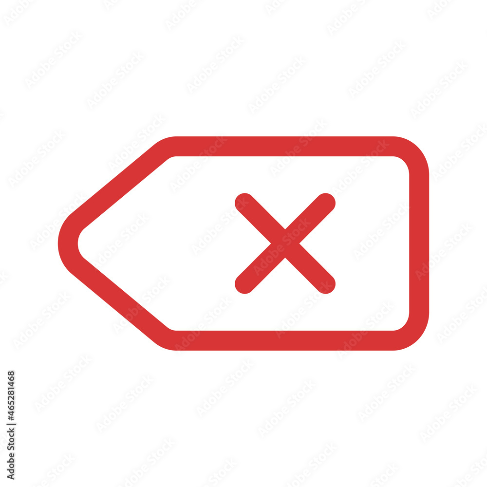 Delete button vector icon. Red symbol Delete button vector icon. Red symbol
