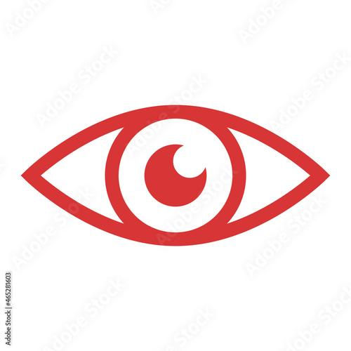 Eye vector icon. Red symbol