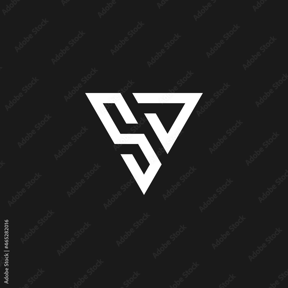 Initial letter SD triangle monogram cool simple modern logo concept Initial letter SD triangle monogram cool simple modern logo concept
