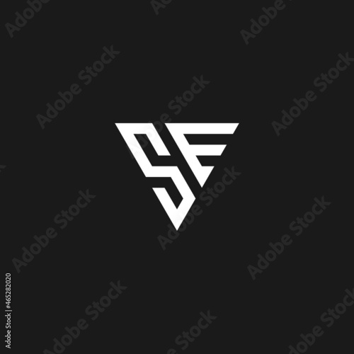 Initial letter SE triangle monogram cool simple modern logo concept