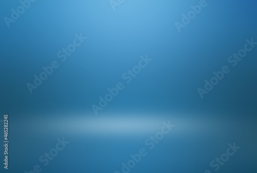 blue gradient abstract background of empty blue room in 3d background with spotlight on stage.