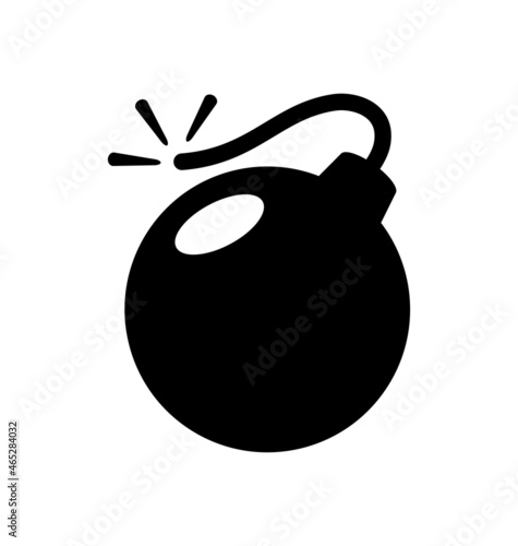 cartoon round black bomb explosive with lit fuze