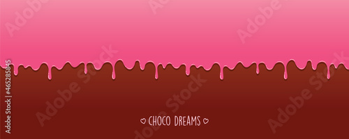 sweet tasty melting chocolate icing background choco dreams