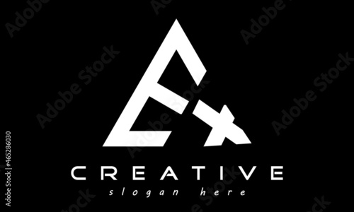 rectangle EX geometric monogram letters logo design vector, business logo, icon shape logo, rectangle squire polygon letters modern unique minimalist creative logo design, vector template