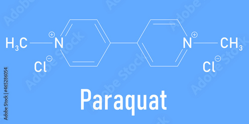 Paraquat herbicide molecule Skeletal formula.