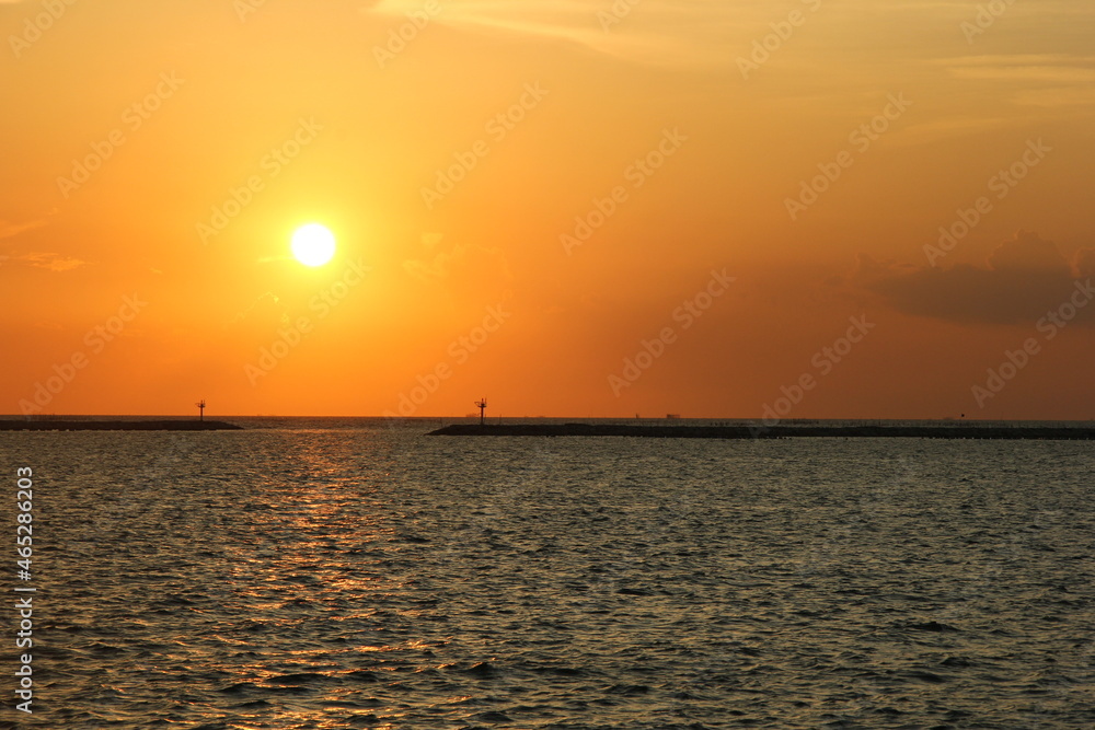 sunset over the sea sunset over the sea