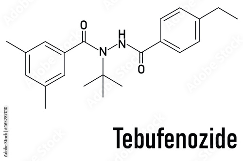 Tebufenozide insecticide molecule. Skeletal formula.