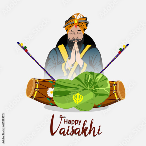 Creative illustration of vaisakhi punjabi festival celebration