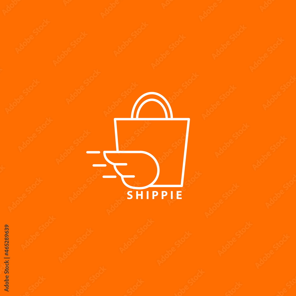 fast shopping bag vector logo template fast shopping bag vector logo template