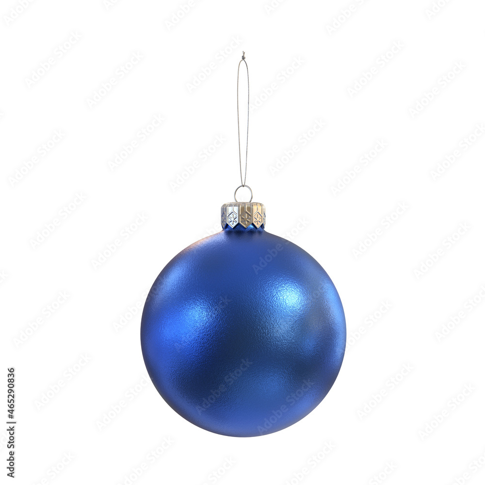 Christmas ball matte blue on white background, 3d render Christmas ball matte blue on white background, 3d render