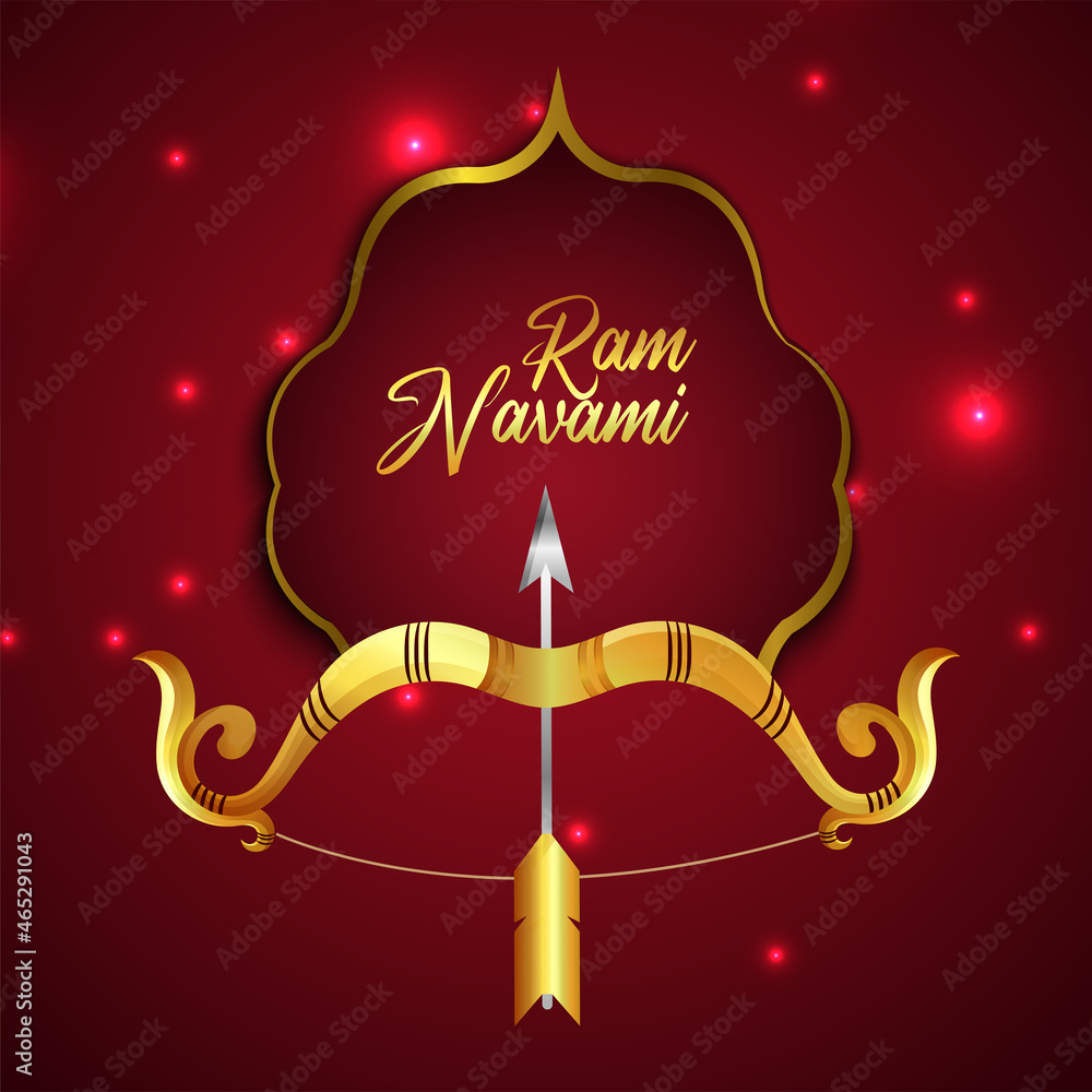 Happy ram navami indian festival celebration greeting card