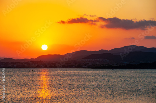 Sunset over the mountains in Murcia Province  Spain