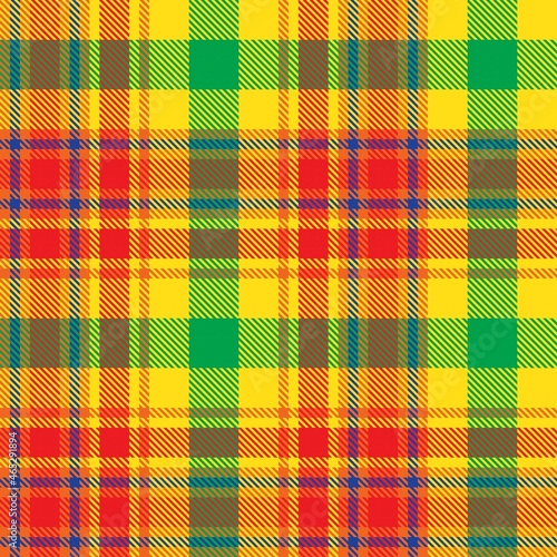 Rainbow Plaid Tartan Checkered Seamless Pattern