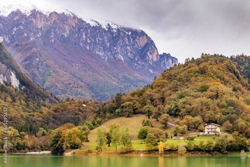 mountain landscape at Tenno lake in Italy. mountain landscape at Tenno lake in Italy.