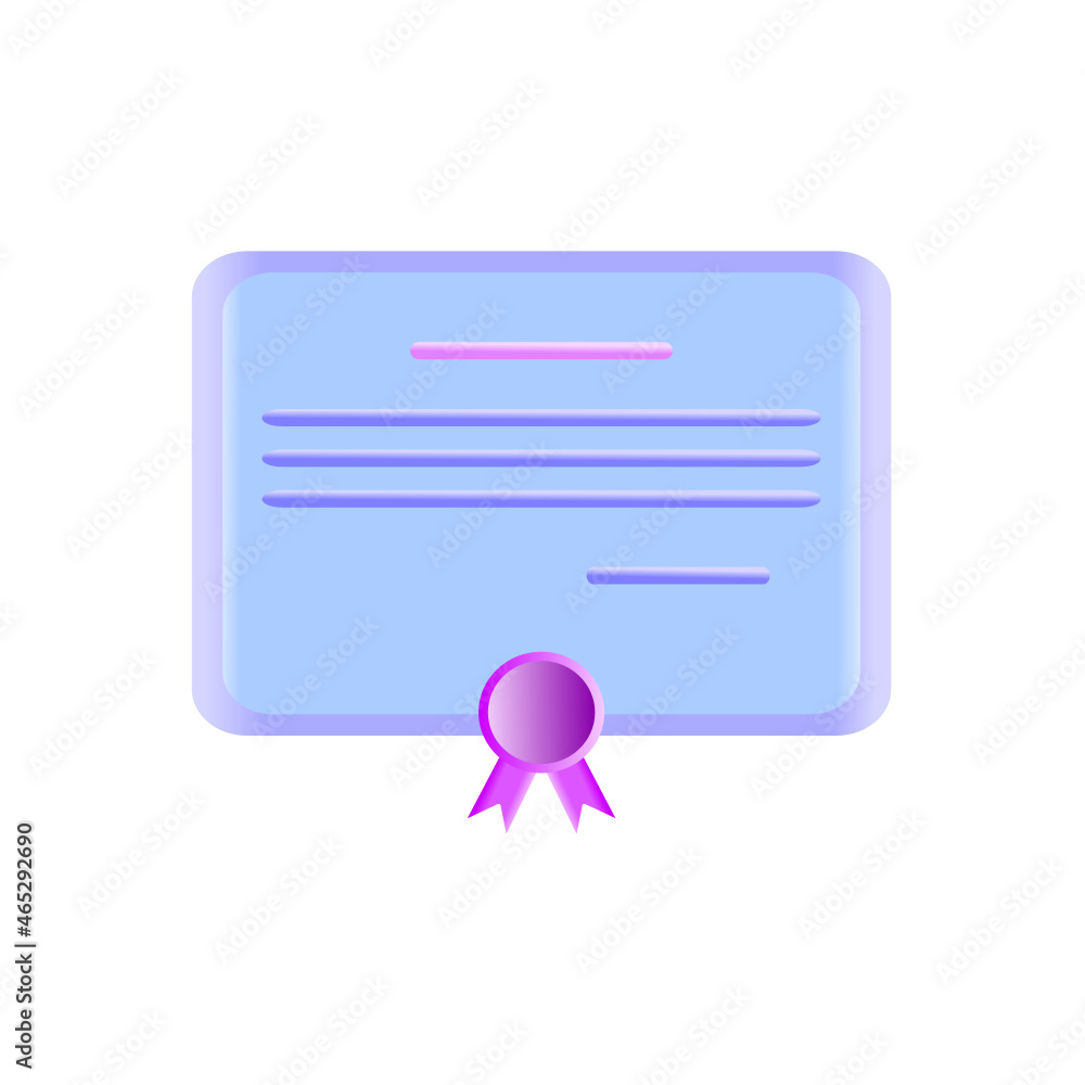 Vector certificate icon. Achievement, award, grant, diploma concepts. 3d vector illustration. Vector certificate icon. Achievement, award, grant, diploma concepts. 3d vector illustration.