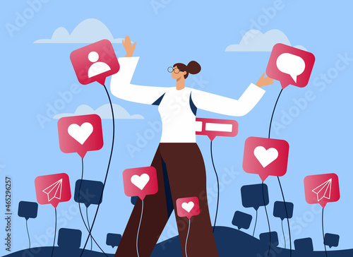 Social media growing profiles illustration concept vector 