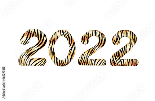 The number from 2021 to 2022 on the asphalt road surface with arrow marking lines, the concept of a happy new year