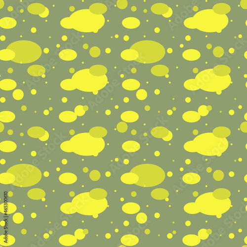 Wallpaper Mural Bright yellow oval abstract spots on khaki background seamless vector pattern Torontodigital.ca