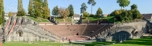 Bild auf Leinwand The roman amphitheater of Augusta Raurica at Augst on Switzerland