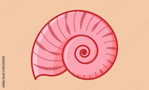 Nautilus shell icon. Colorful nautilus conch