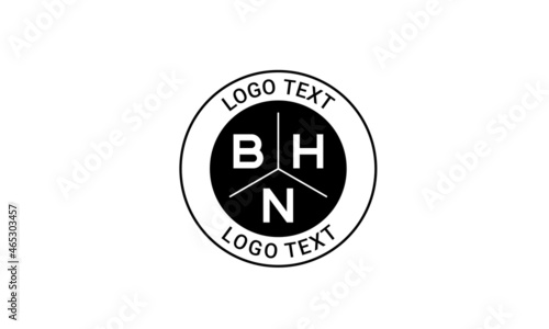 Vintage Retro BHN Letters Logo Vector Stamp