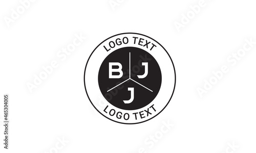 Vintage Retro BJJ Letters Logo Vector Stamp