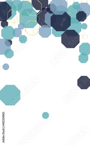 Turquoise Atom Background White Vector. Line Futuristic Illustration. Fragment Mosaic. Dark Blue Cell Industrial. Polygon Design.