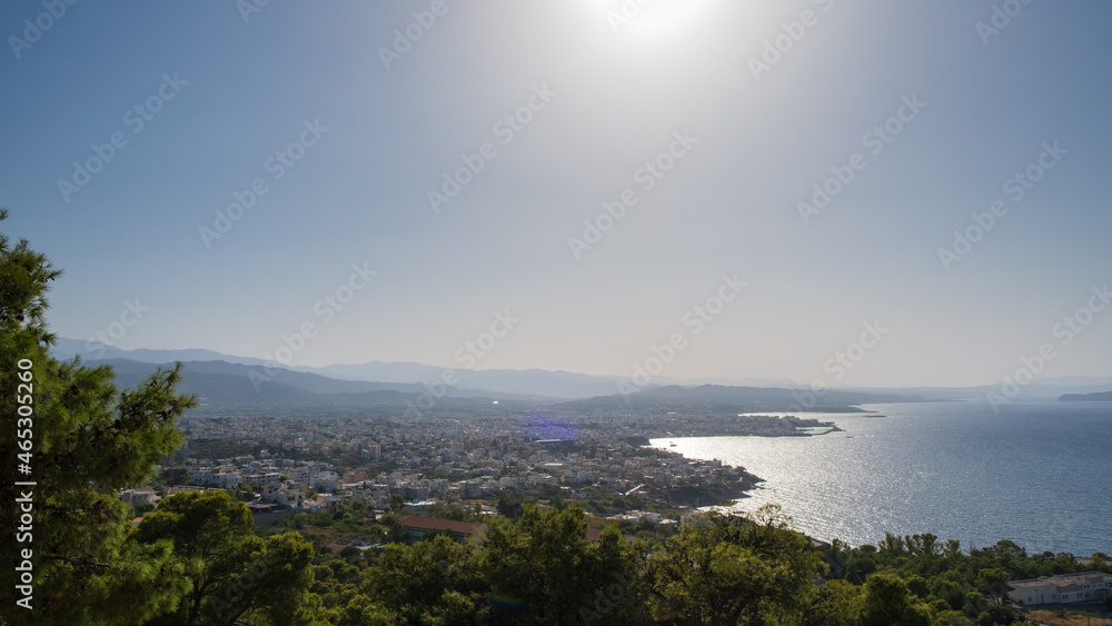 Scenic view on the landscape of Crete and Chania
