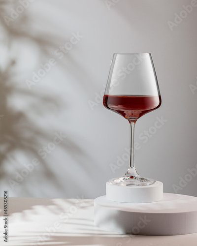 Red wine in a glass isolated on white background, copy space