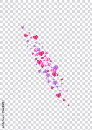 Red Confetti Background Transparent Vector. Anniversary Pattern Heart. Pink Blank Frame. Violet Confetti Valentine Texture. Tender Mother Illustration. © Vlada Balabushka