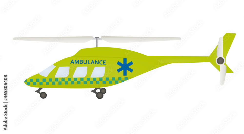 Ambulance flying helicopter. vector illustration Ambulance flying helicopter. vector illustration