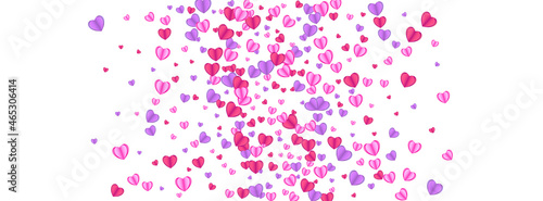 Pink Confetti Background White Vector. Folded Backdrop Heart. Red Romantic Texture. Fond Heart Celebration Illustration. Tender Birthday Frame.