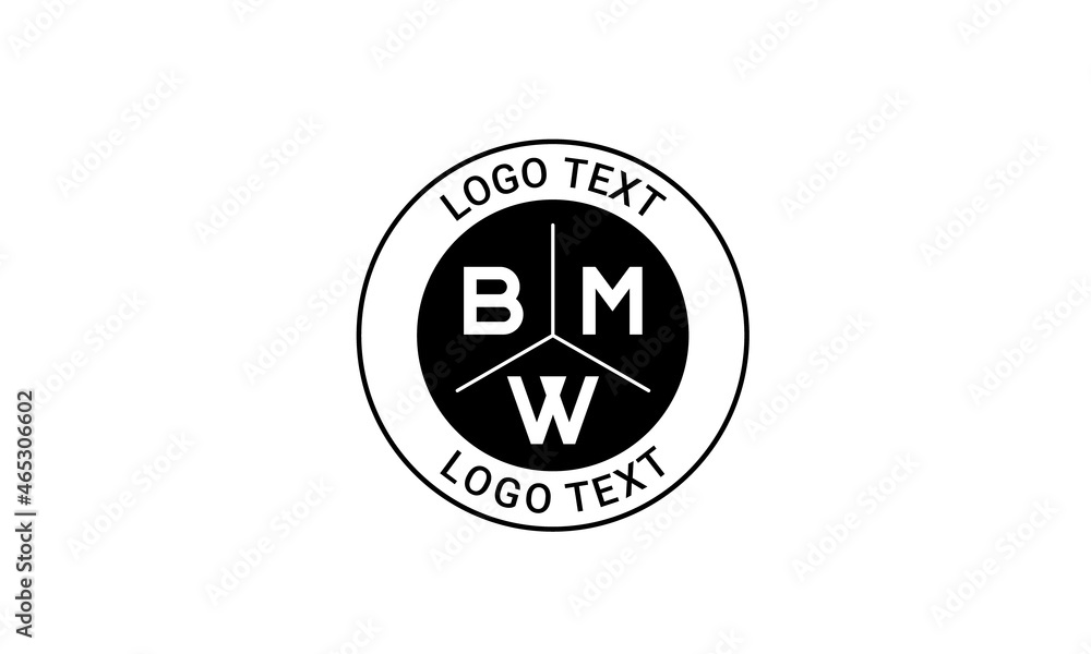 Vintage Retro BMW Letters Logo Vector Stamp