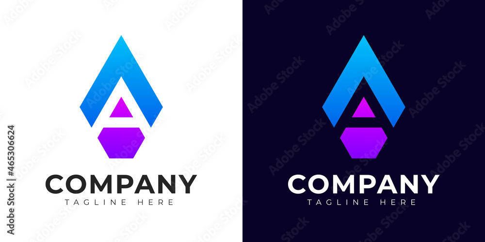 Modern gradient style initial letter a logo design template Modern gradient style initial letter a logo design template