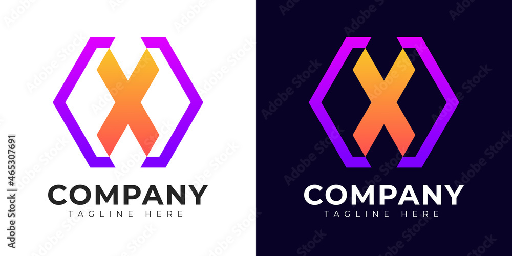 Modern gradient style initial letter x logo design template Modern gradient style initial letter x logo design template