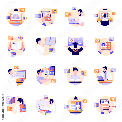 Unique Medical Education Flat Illustrations 

