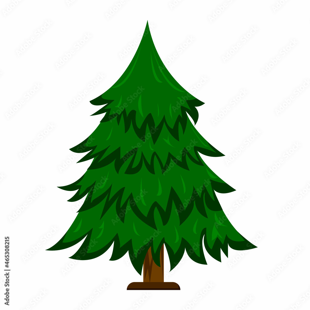 Fir tree on white background. Isolated vector illustration with spruce Fir tree on white background. Isolated vector illustration with spruce
