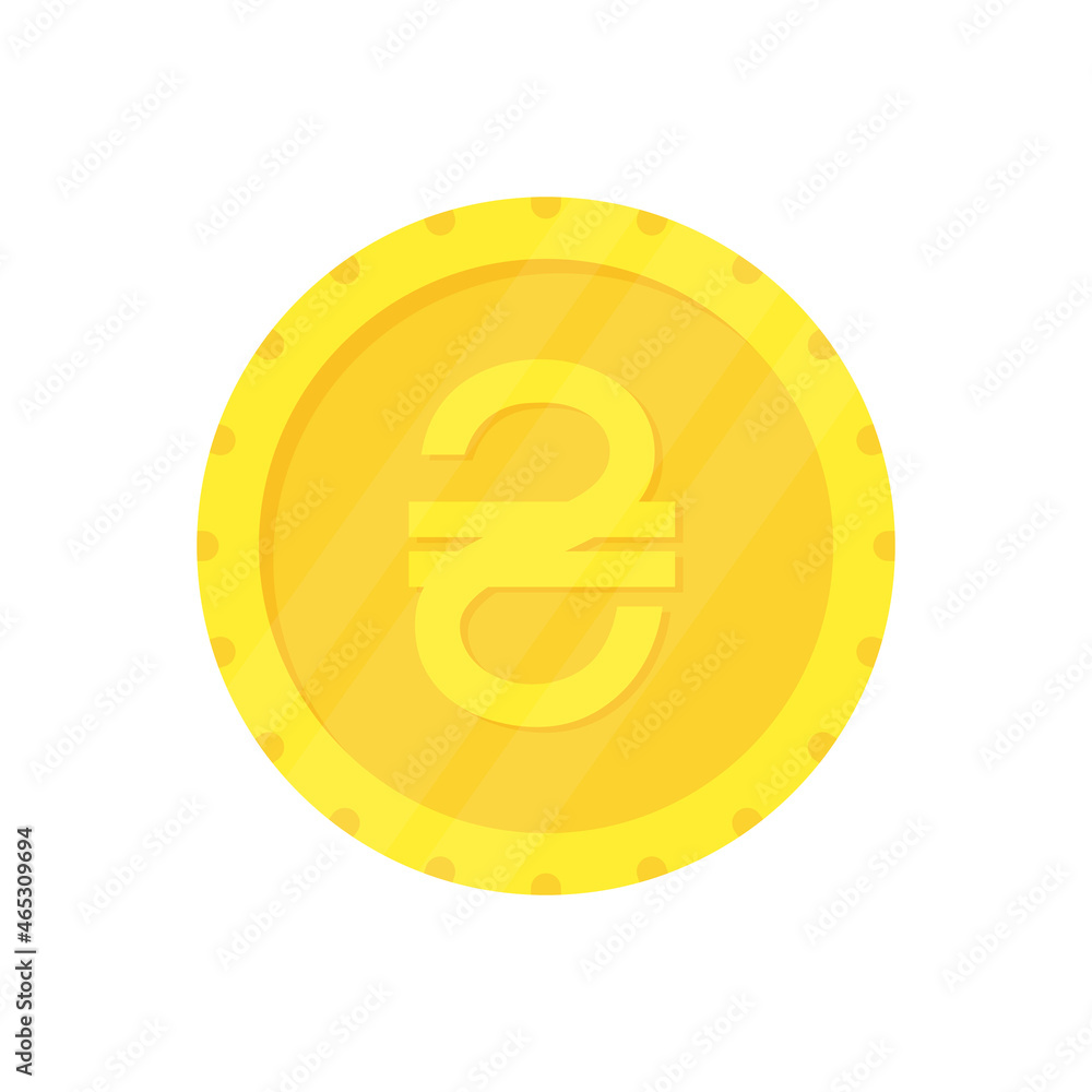 Obraz premium Coin icon. Ukrainian hryvnia currency symbol. Vector isolated on white