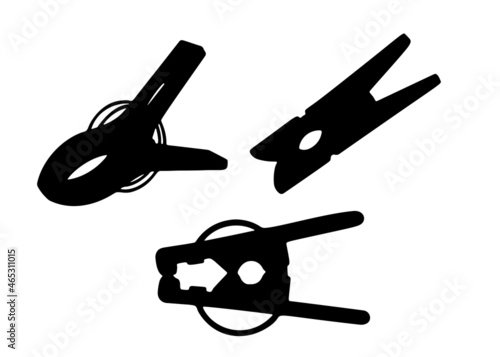 Clothespins in stock. Vector image.