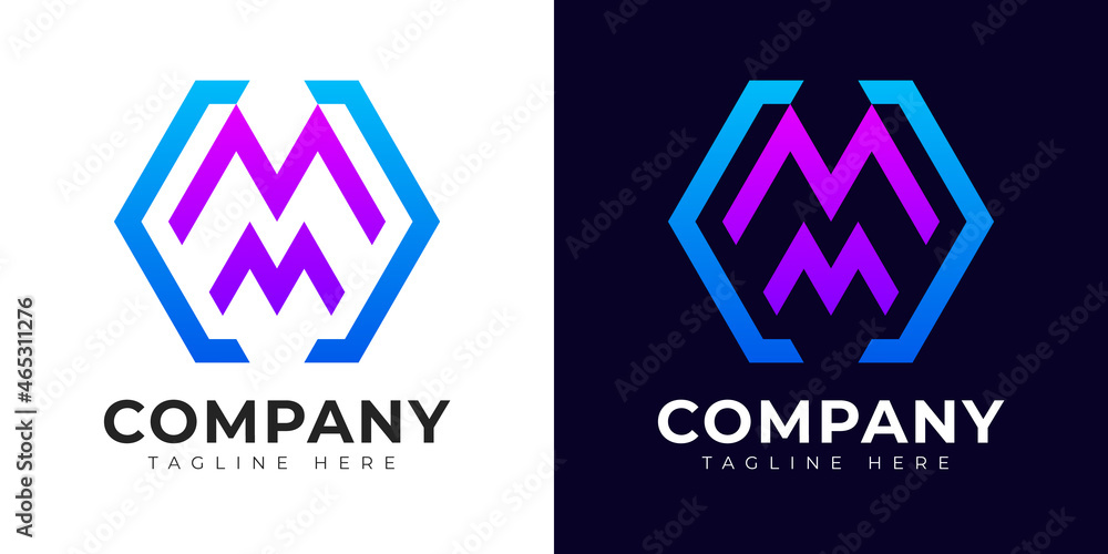 Modern gradient style initial letter m logo design template Modern gradient style initial letter m logo design template