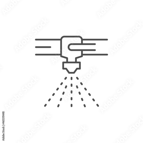 Robotic painting line outline icon