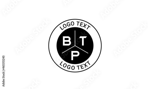 Vintage Retro BTP Letters Logo Vector Stamp