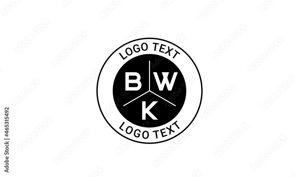 Vintage Retro BWK Letters Logo Vector Stamp