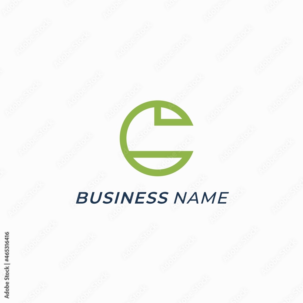 Fototapeta premium design logo combine letter G and fish