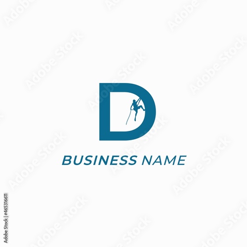 design logo combine wall climbing and letter D